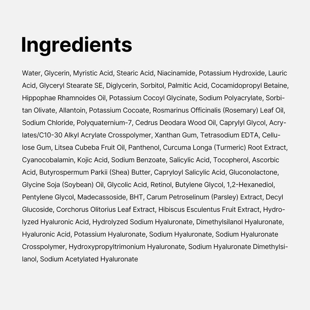 Medicube Kojic Acid Turmeric Whip Cleanser ingredients Kojic Turmeric shown briefly.