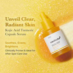 Medicube Kojic Acid Turmeric Serum cap dispense shot showing easy application.