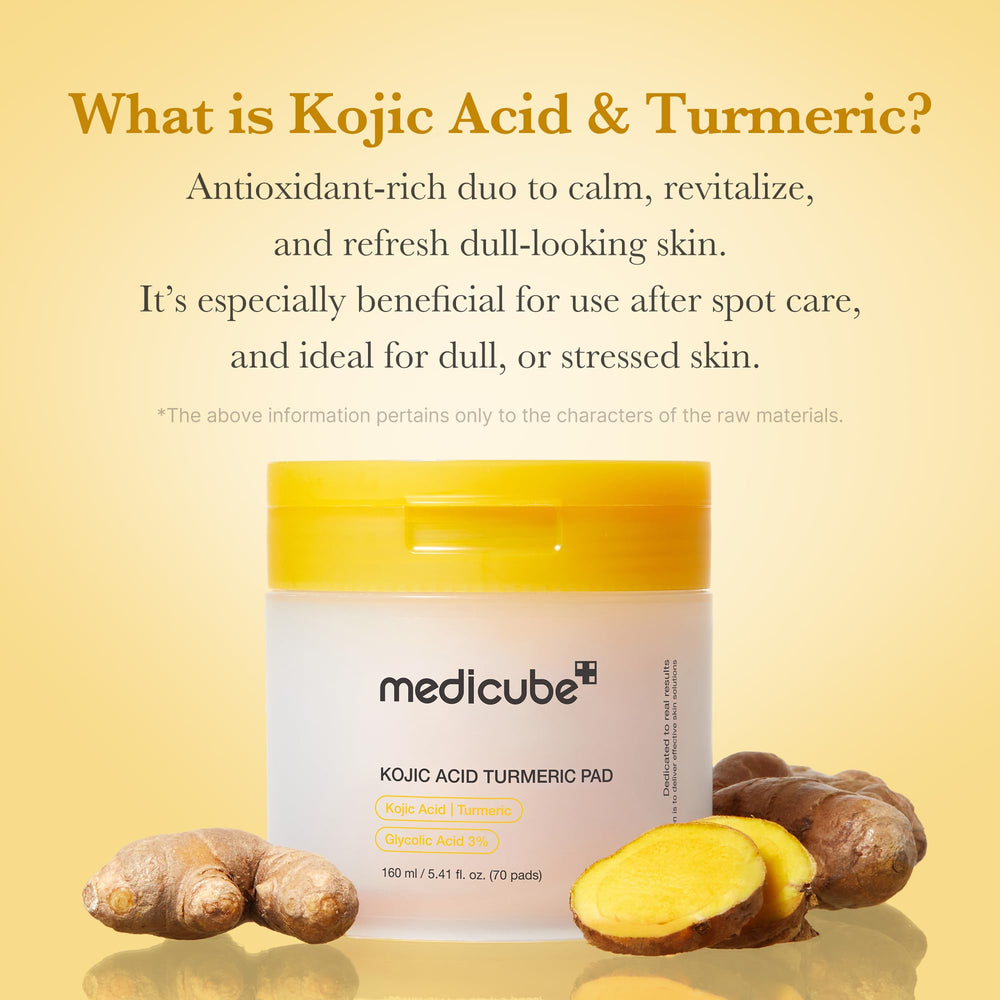 medicube Kojic Acid Turmeric Toner Pad niacinamide boost for refined pores