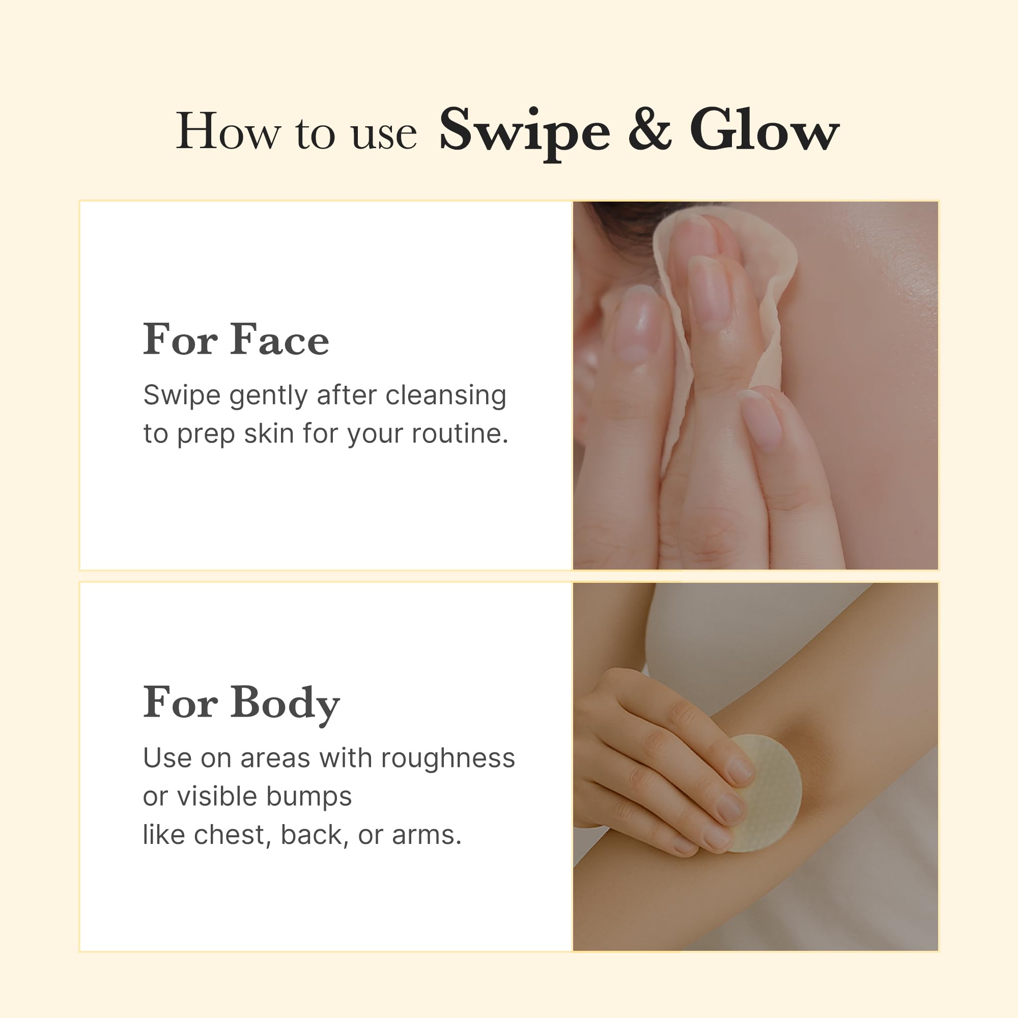 medicube Kojic Acid Turmeric Toner Pad for shoulder back use
