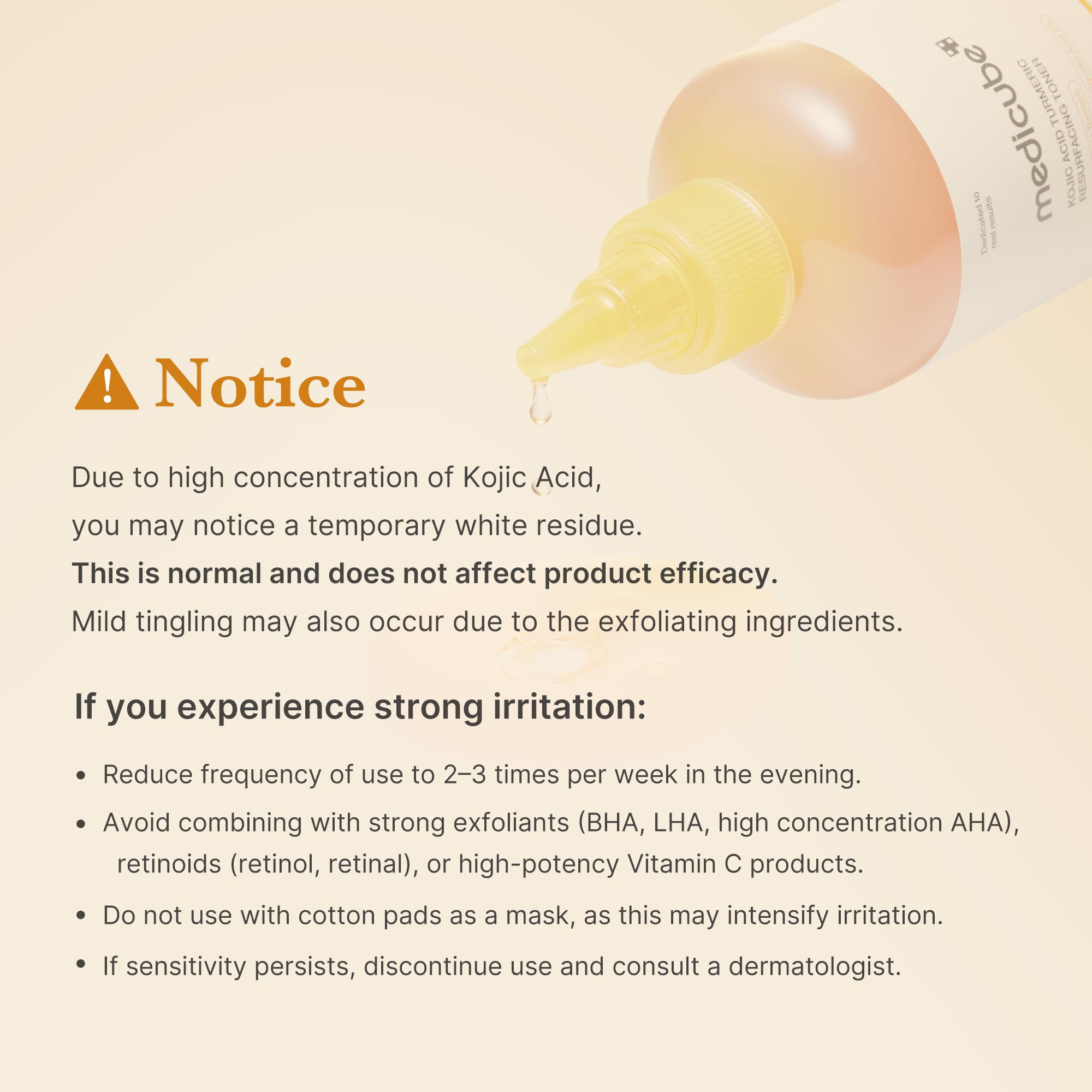 Medicube Kojic Turmeric Toner body usage on arms and legs for smoother tone