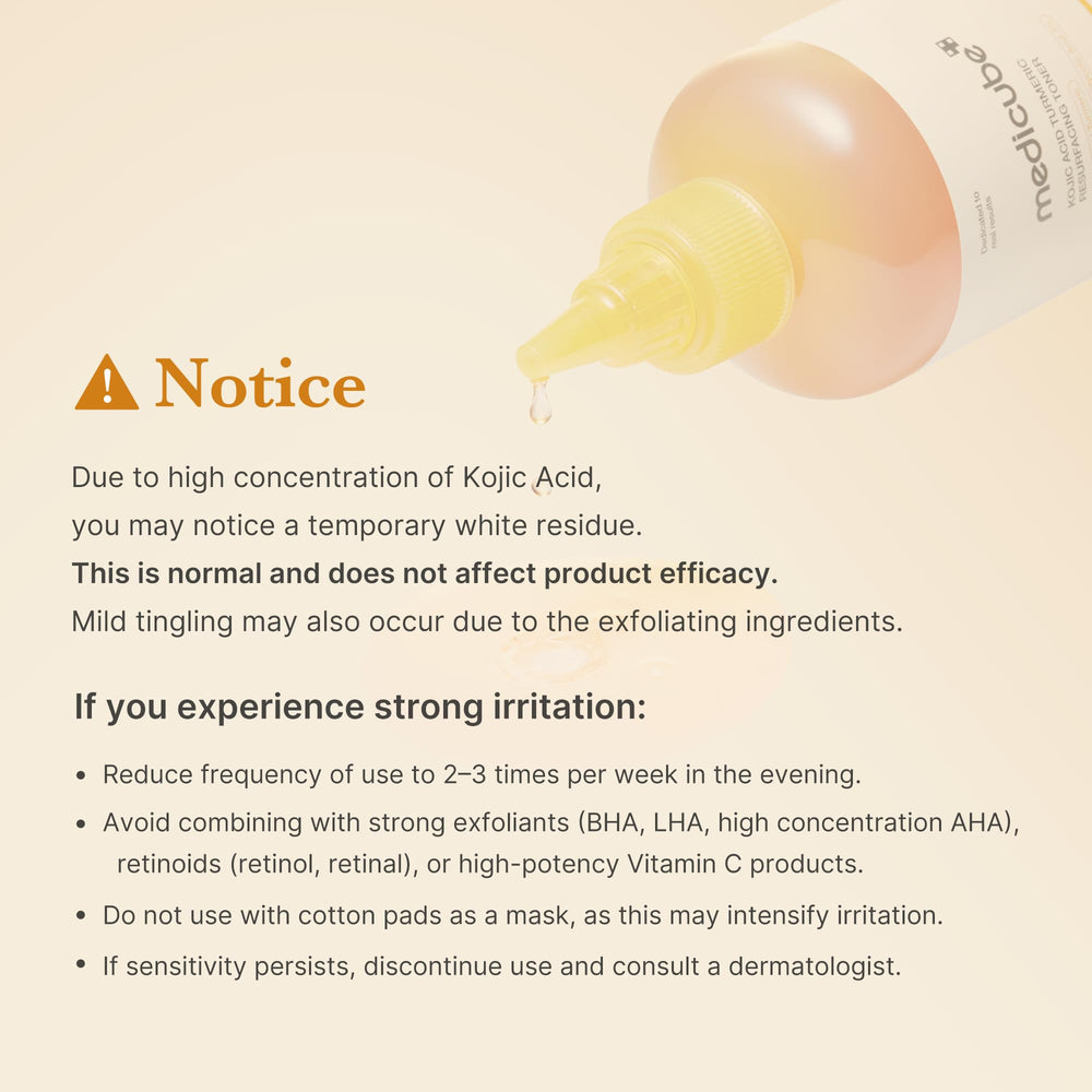 Medicube Kojic Turmeric Toner body usage on arms and legs for smoother tone