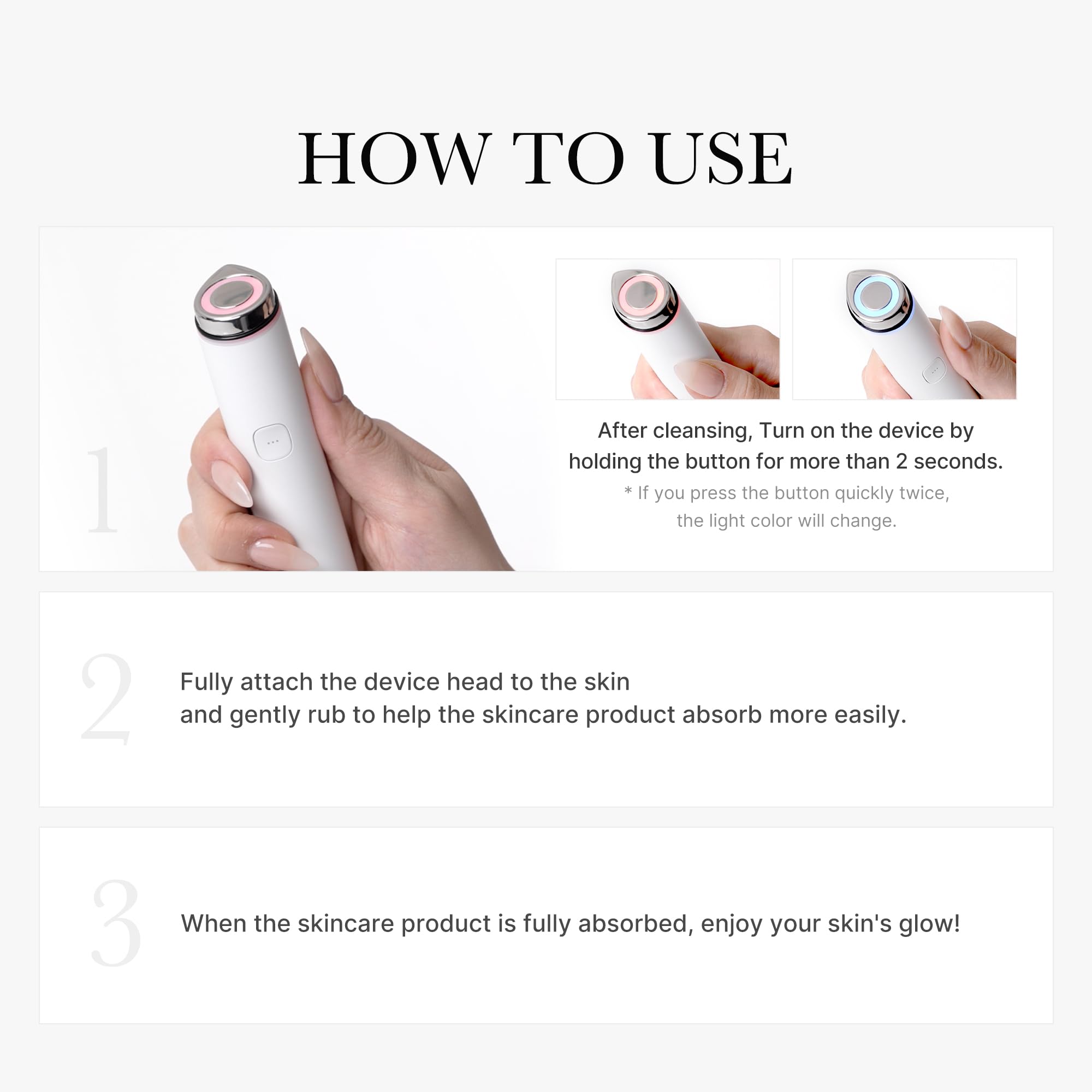 Medicube Mini Booster Pro White USB-C charging setup for easy power