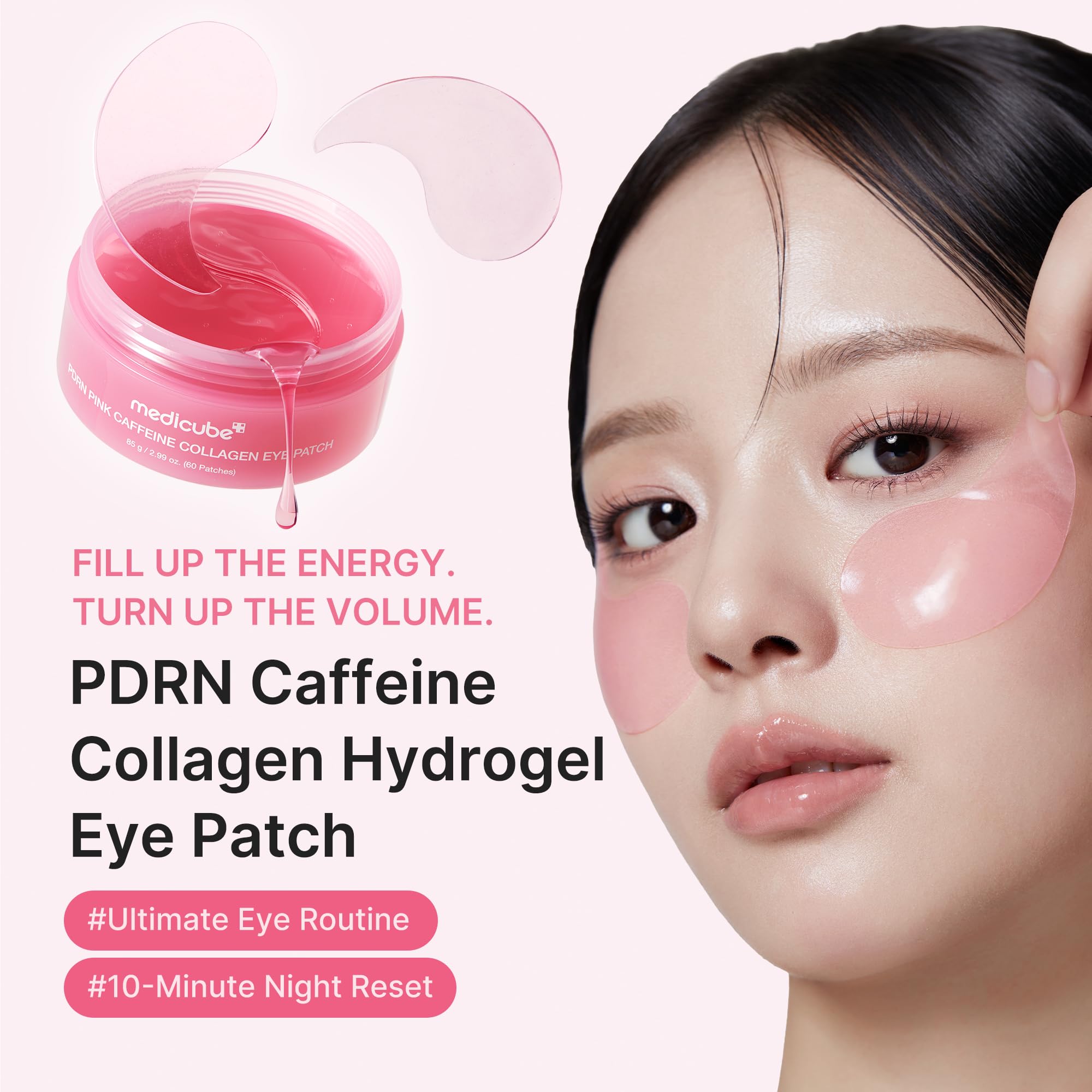 medicube open jar revealing stacked hydrogel patches for quick targeted treatments
