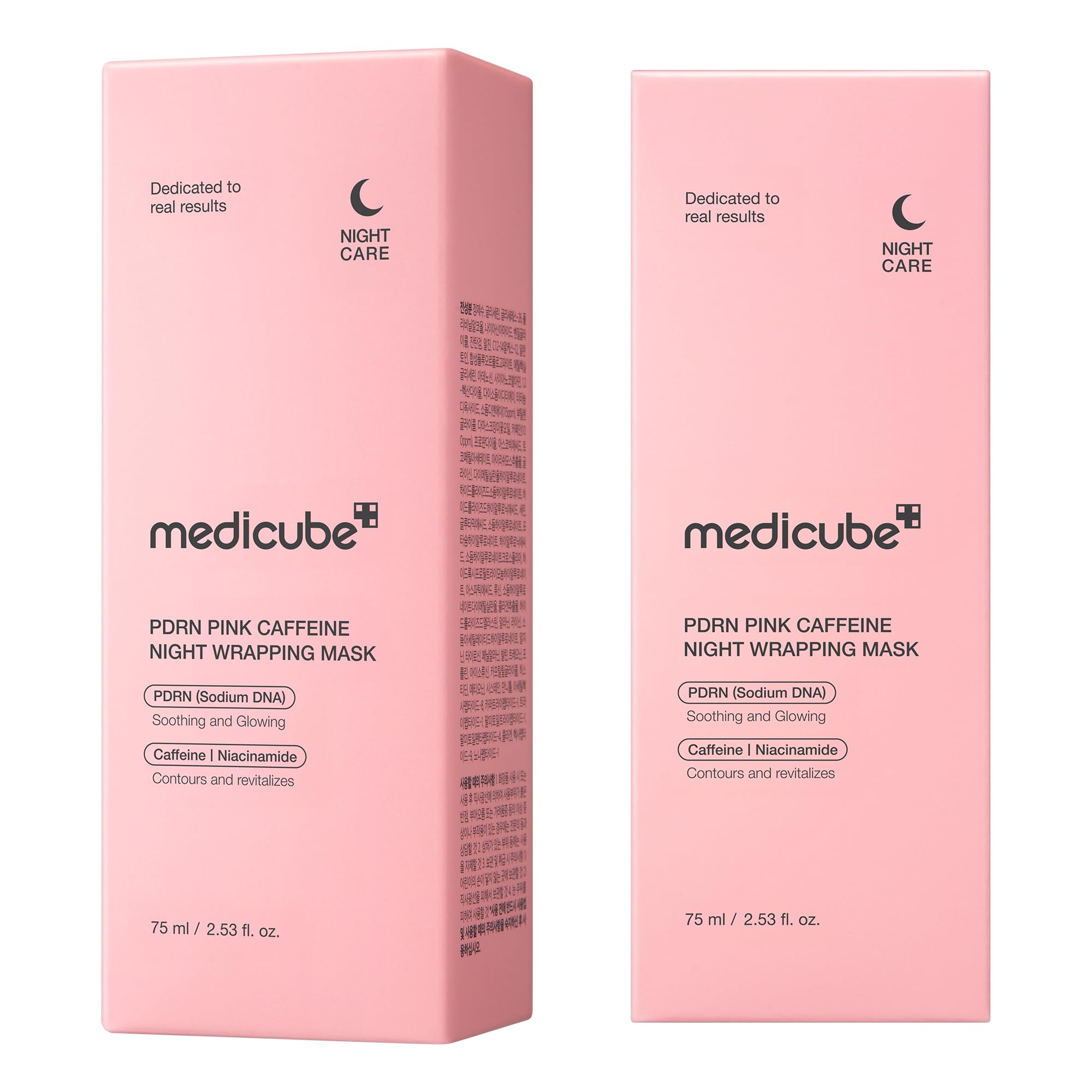 medicube PDRN caffeine overnight wrapping mask firming look helps refined contours