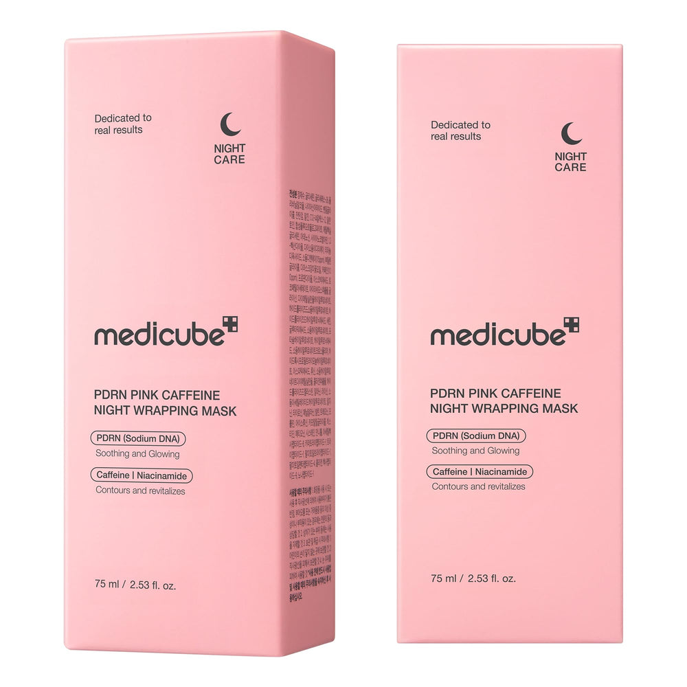medicube PDRN caffeine overnight wrapping mask firming look helps refined contours