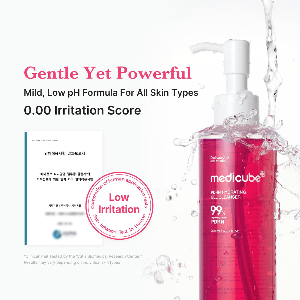 Medicube PDRN Jelly to Foam Cleanser ceramides and hyaluronic acid support moisture barrier.