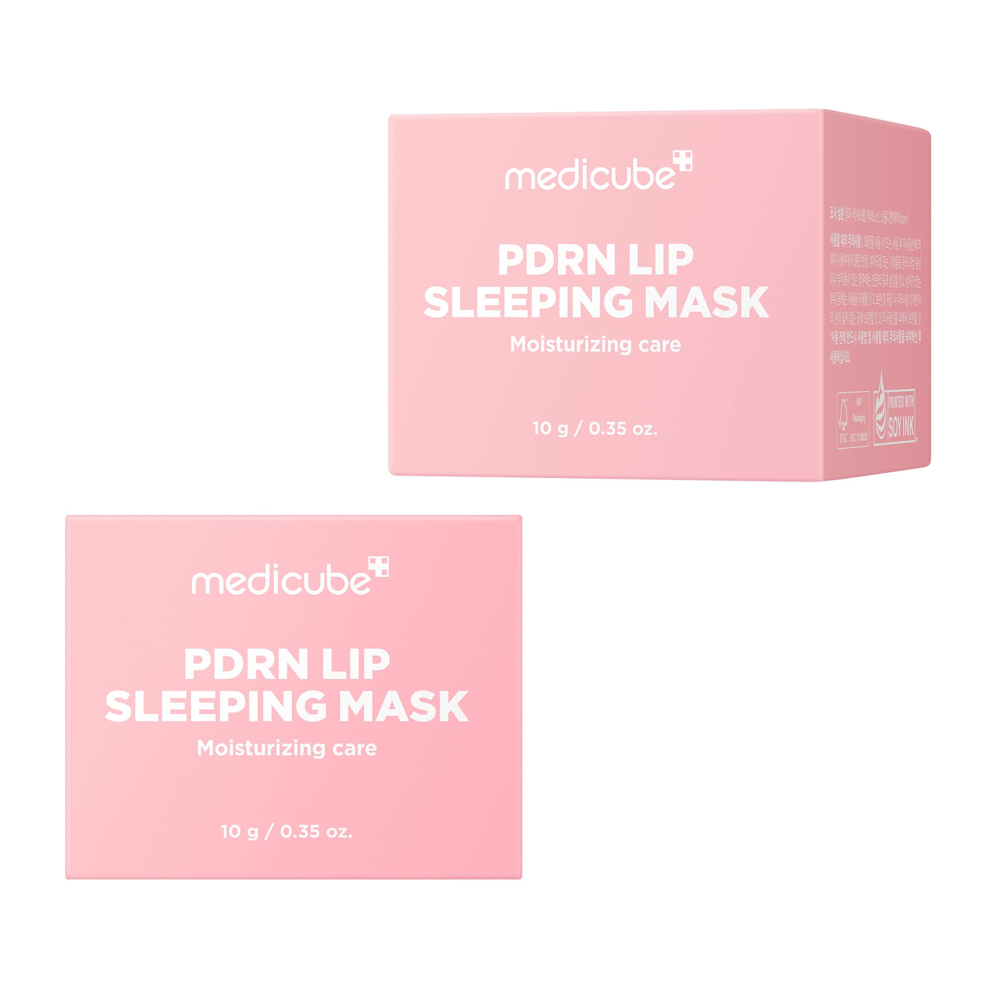 Medicube PDRN lip mask creates soft glow and plumpness.