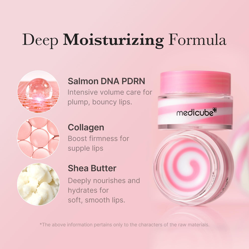 Medicube PDRN lip mask on lips for instant moisture.