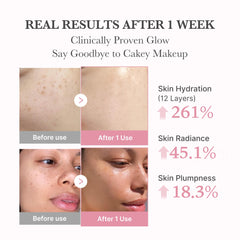 Medicube PDRN Pink Collagen Bubble Serum pump dispenses bubble-to-serum action for quick absorption.