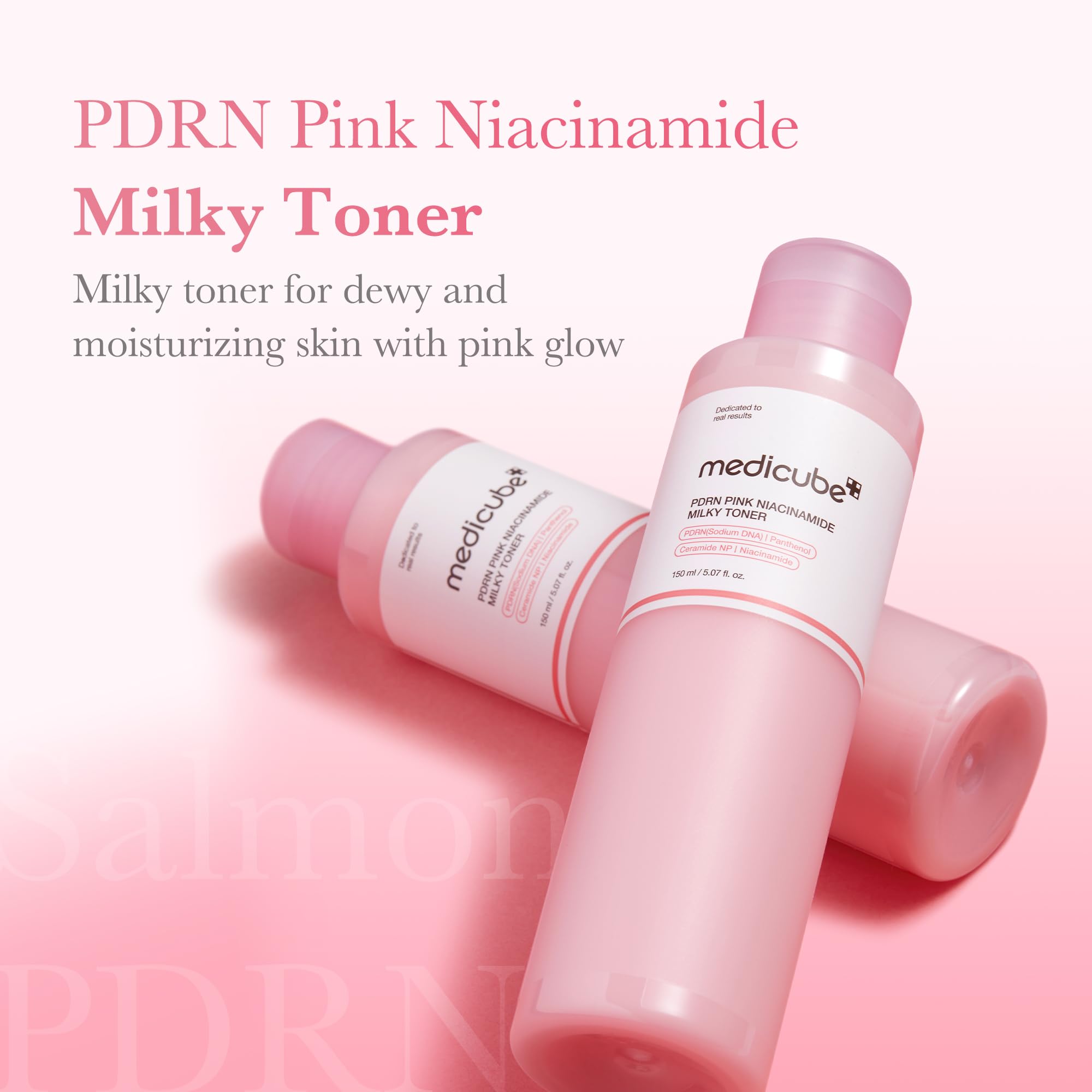 Medicube PDRN Pink Niacinamide Milky Toner pump close-up for precise application
