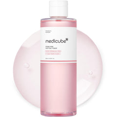 Medicube PDRN Rose Toner bottle shows a glow boosting skincare ritual.