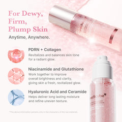 Medicube Pink Niacinamide Glutathione Ceramide HA blend supports moisture and clarity.