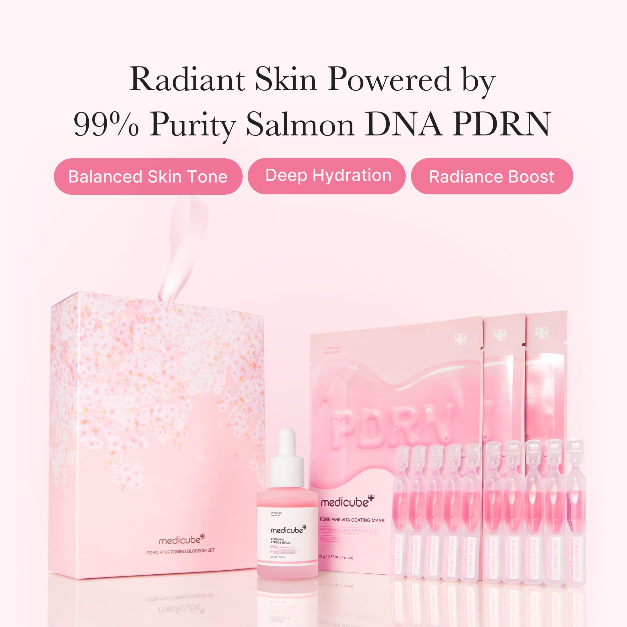 Medicube Pink PDRN Trio pink vitamin mask close-up for hydration and tone