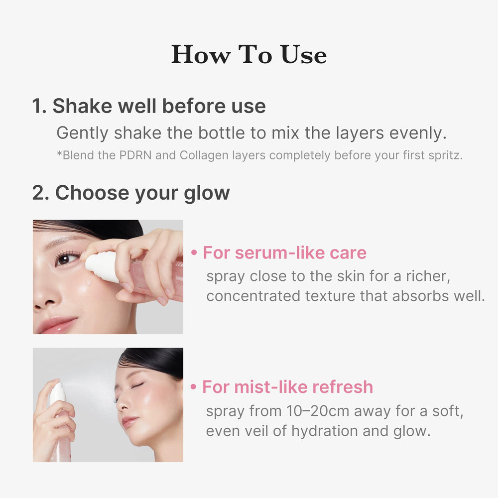 Medicube Pink serum-mist use during skincare routine for layered hydration.