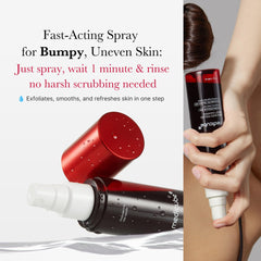 Medicube Red Body Peeling Shot applied to arms and legs to refine texture