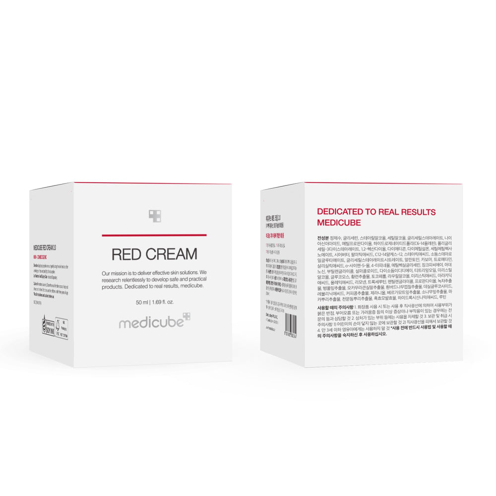 Medicube Red Cream 2.0 Korean skincare line for gentle daily soothing.