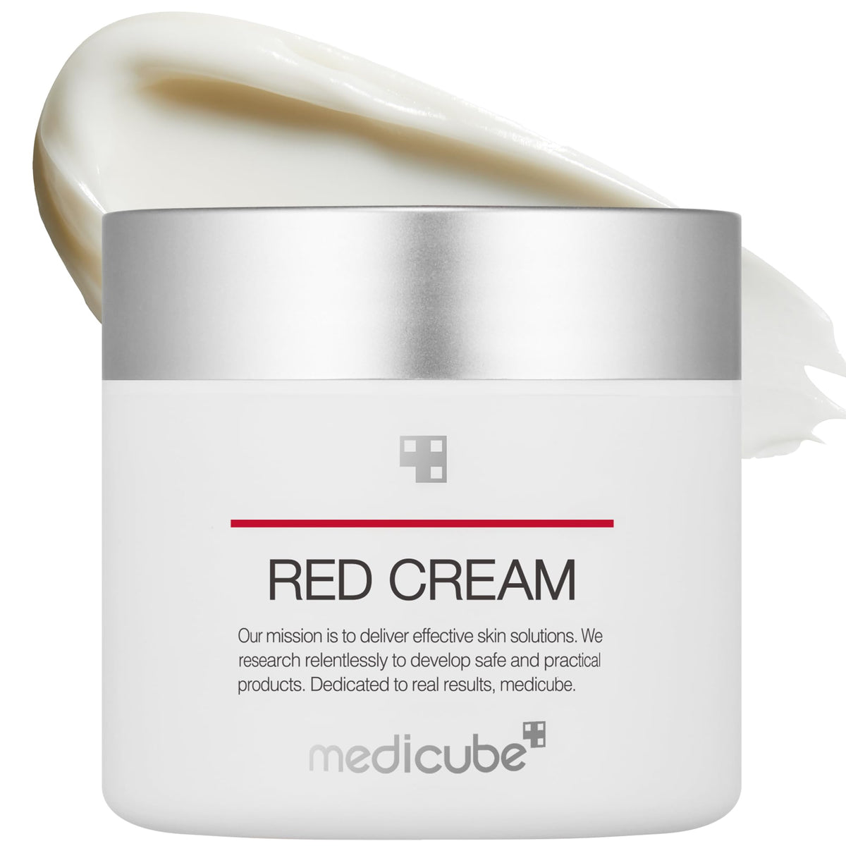 Medicube Red Cream 2.0 packaging featuring calming formula for troubled skin.