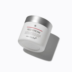 Medicube Red Cream 2.0 swatch reveals light, non-greasy finish for sensitive skin.