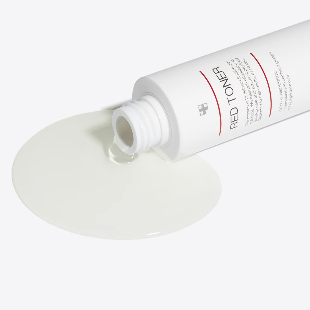 Medicube Red Toner 2.0 close-up texture shows lightweight, gentle formula