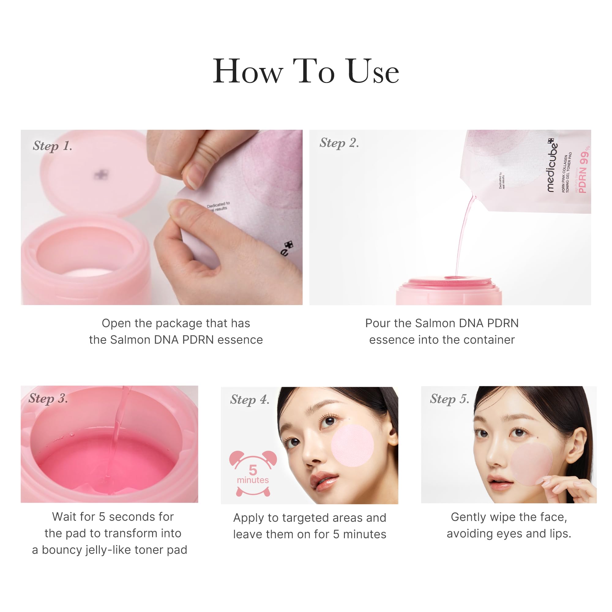 Medicube Salmon DNA PDRN jelly pad Retinol hint for smoother look