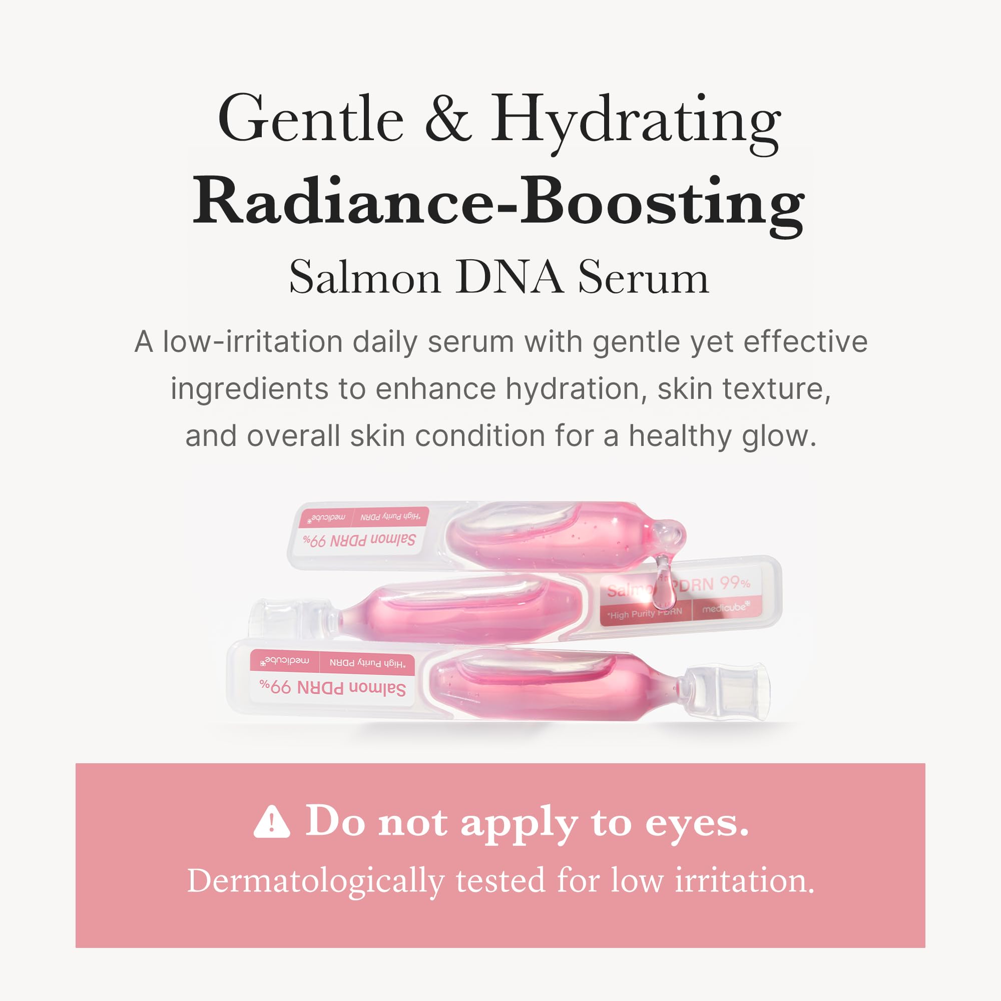 medicube Salmon DNA PDRN pink-drop ampoule open ready for application