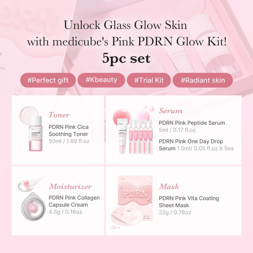 medicube Glass Glow Salmon DNA PDRN serum bottle for radiant complexion