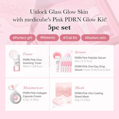 medicube Glass Glow Salmon DNA PDRN serum bottle for radiant complexion