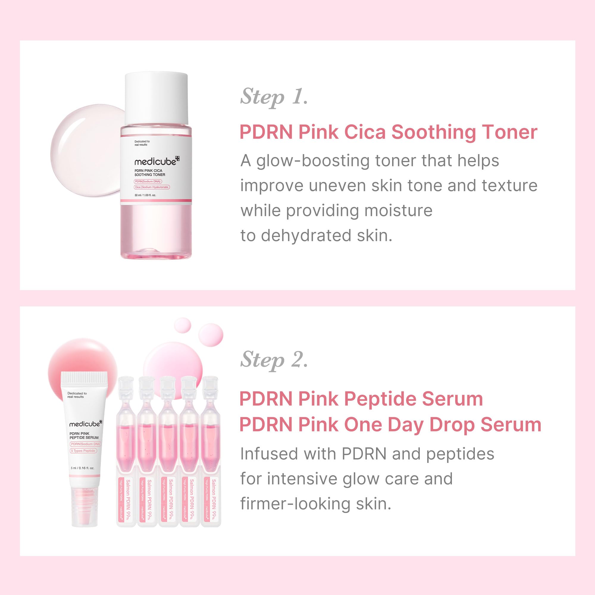 medicube Glass Glow Salmon DNA PDRN sheet mask sachet for quick renewal