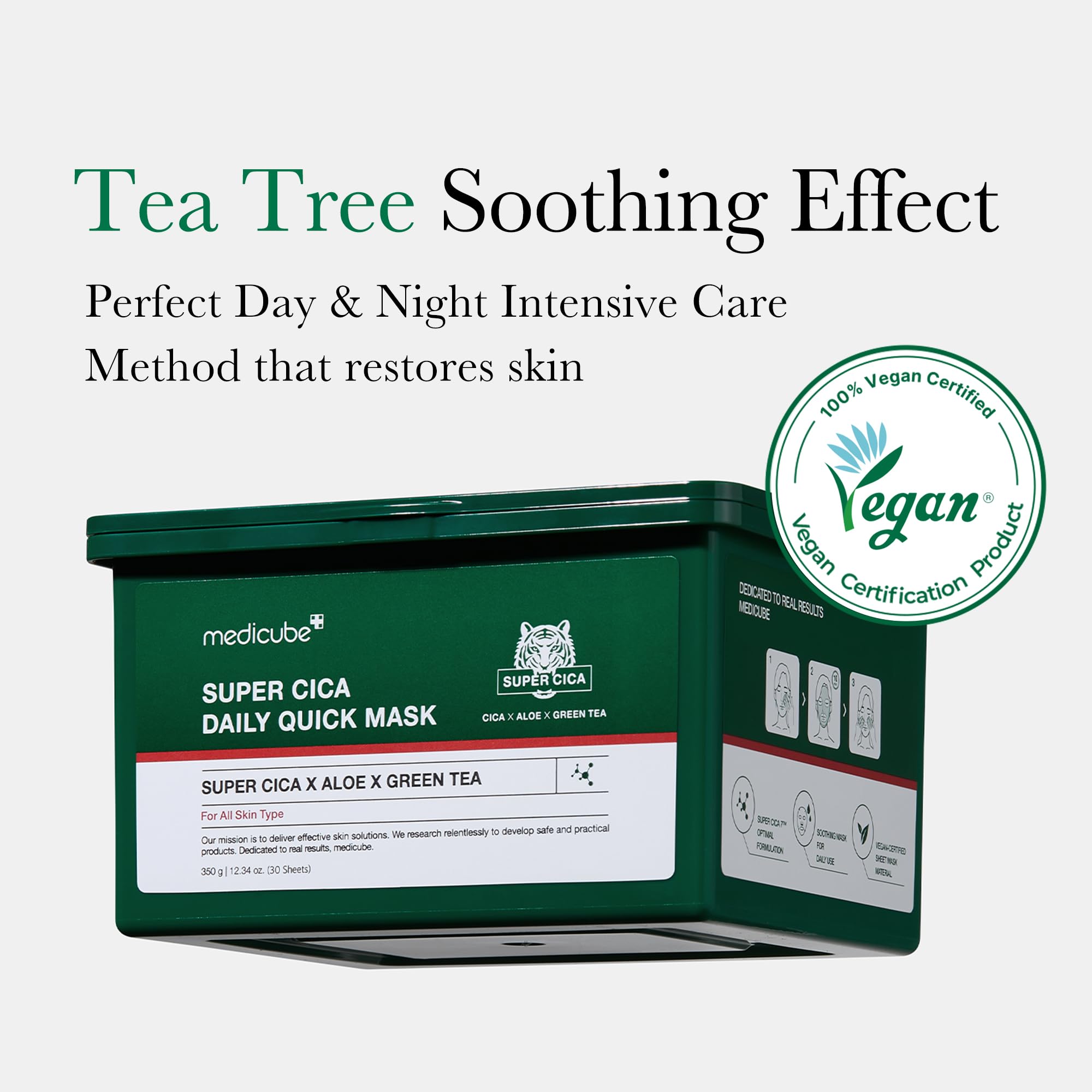 Medicube Super Cica Daily Quick Mask Centella and Tea Tree for calming boost.