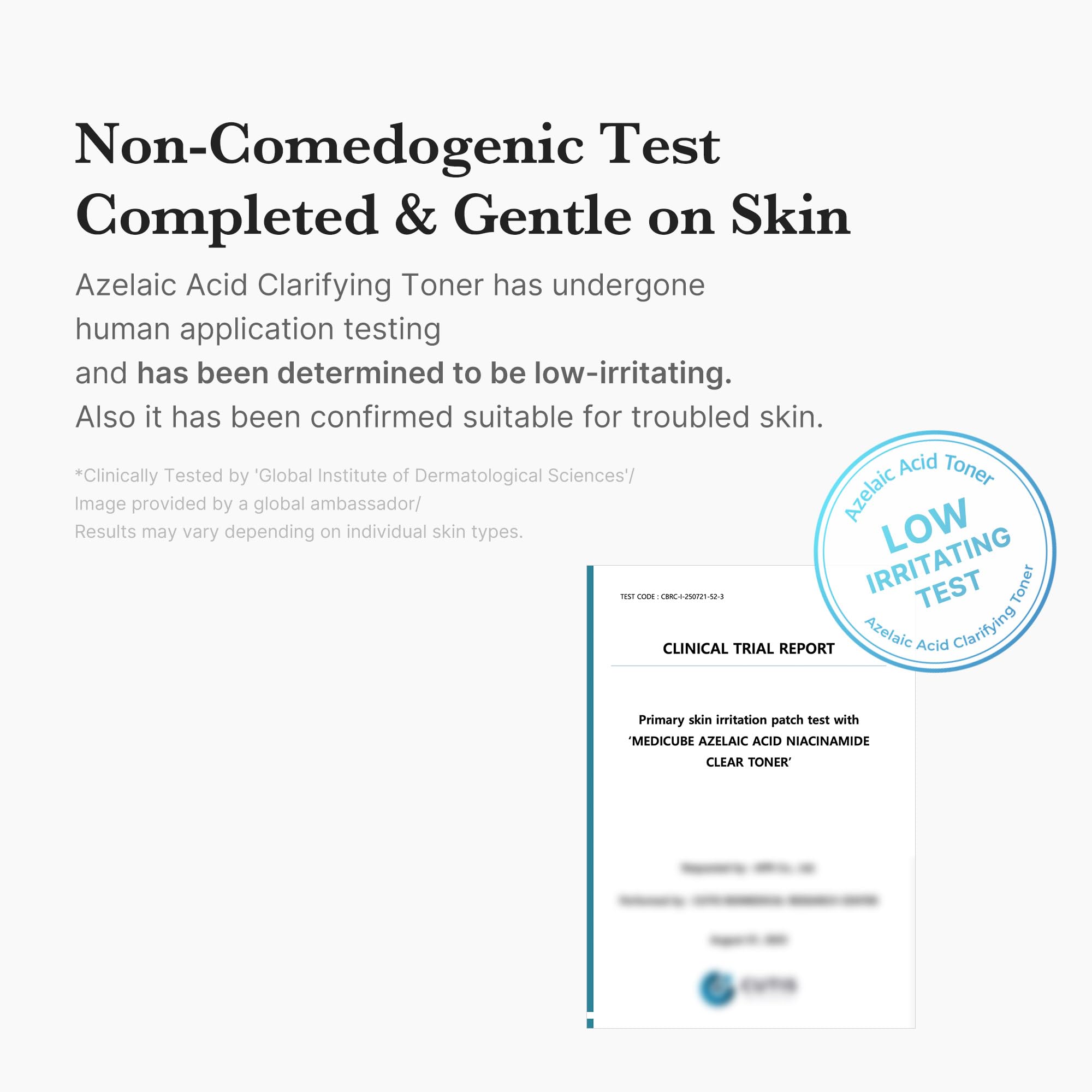 Medicube toner swab application on cotton pad showing balanced hydration