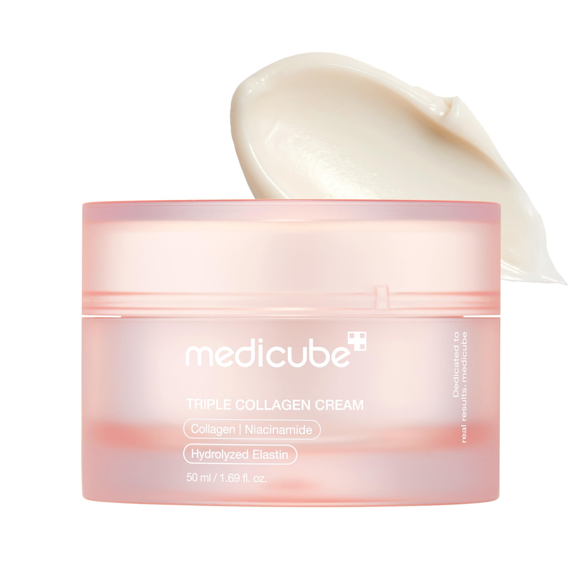 Medicube Triple Collagen Cream bottle in use for daily hydration.