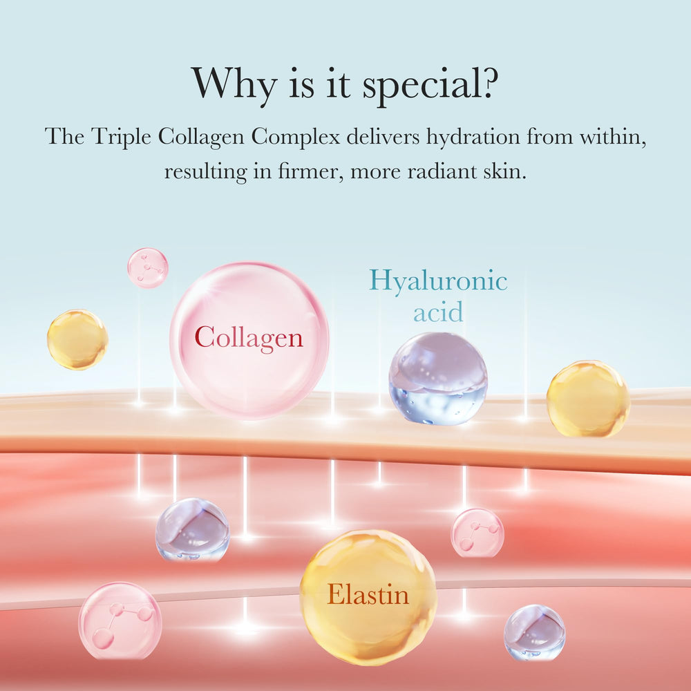 Medicube Triple Collagen Cream being gently applied to the face.