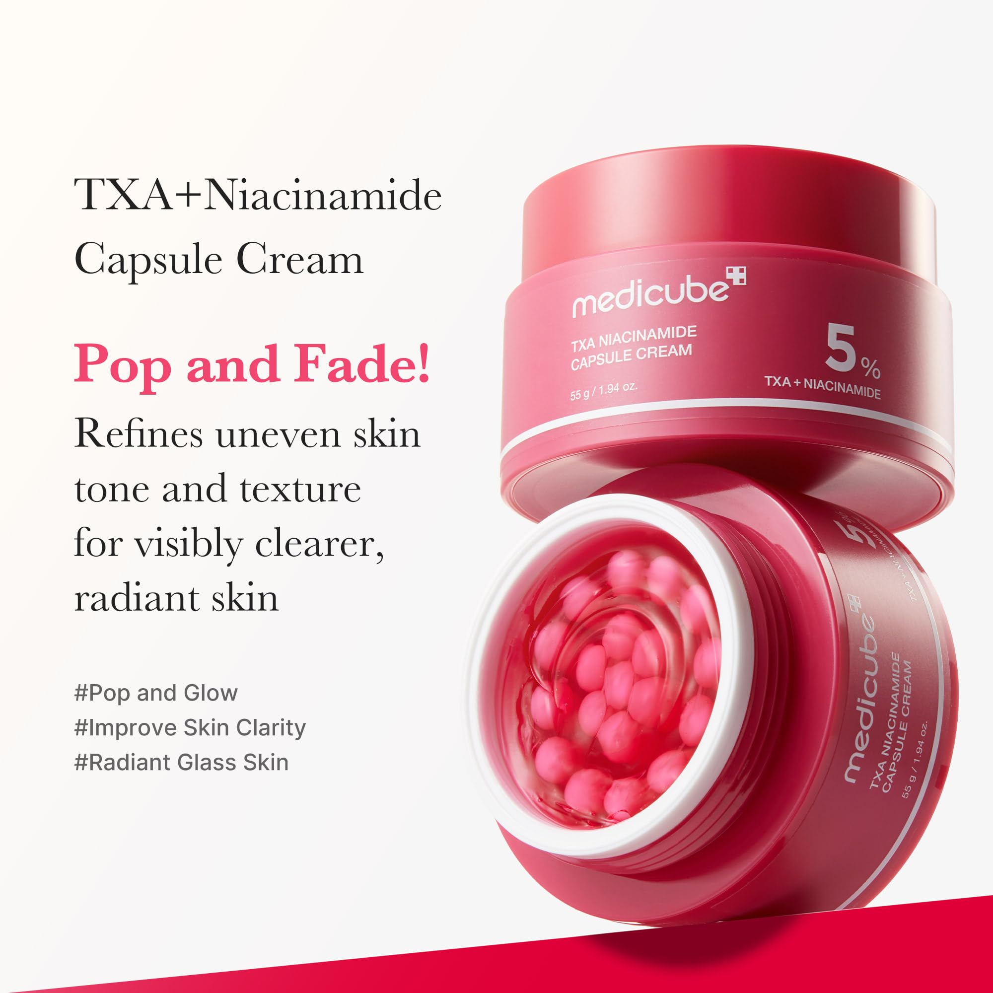 Medicube TXA+Niacinamide Capsule Cream red TXA capsule ready to release.