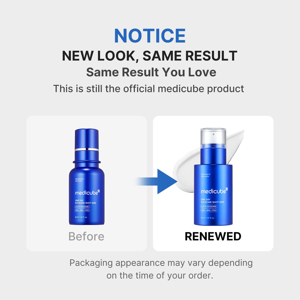 Medicube Zero Exosome Shot application diagram shows precise dosing for pores.
