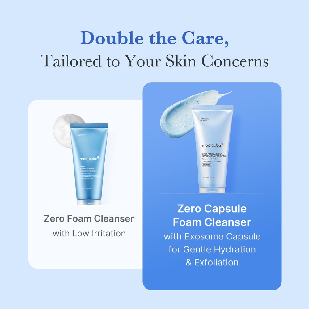 medicube Zero Pore routine step visuals for double cleansing