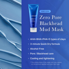 Medicube Zero Pore mud mask application shows quick-dry cleansing for refreshed pores.