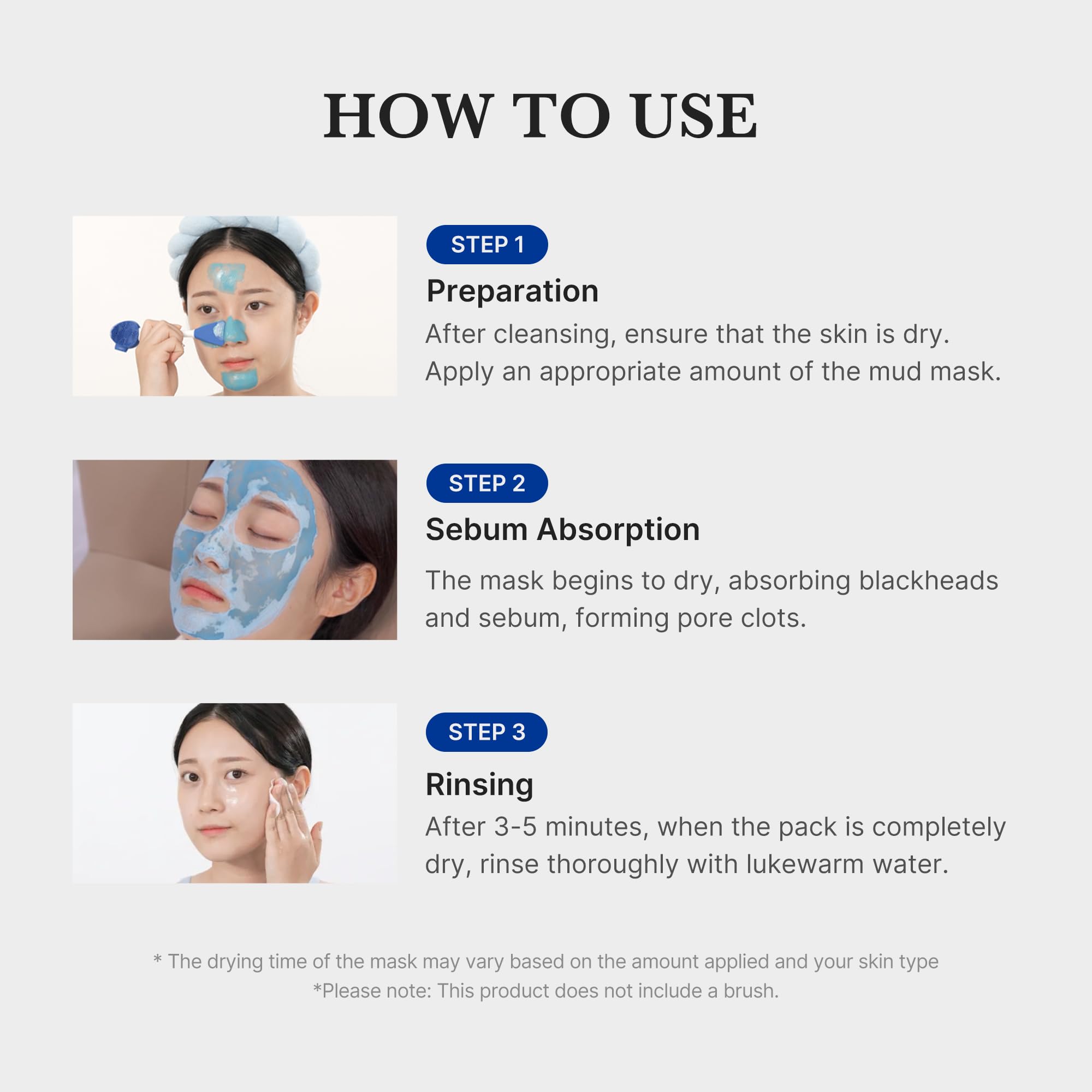 Medicube Zero Pore mud mask creamy texture is easy to apply.