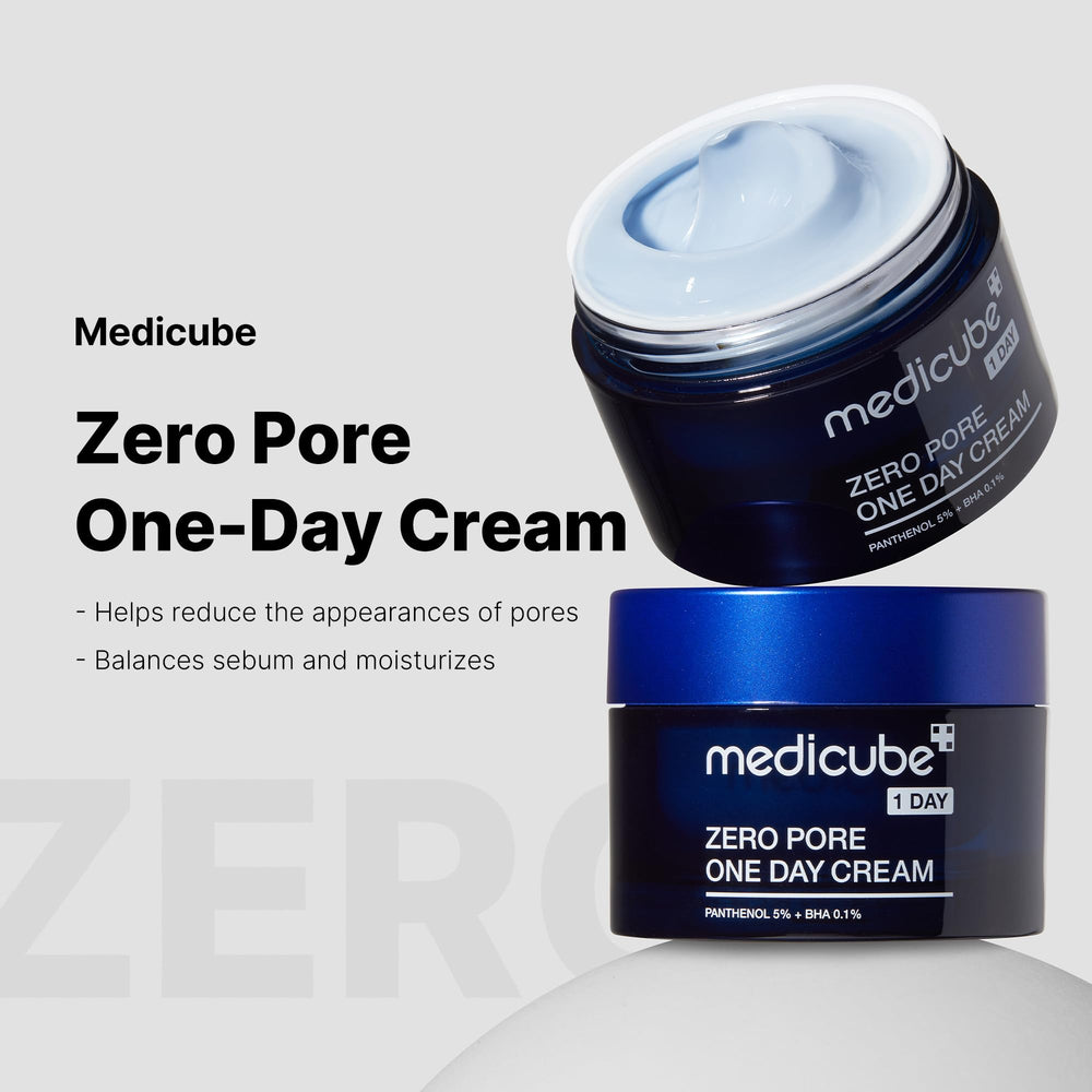 Medicube Zero Pore One-Day Cream texture-swatch demonstrates quick absorption for oil control