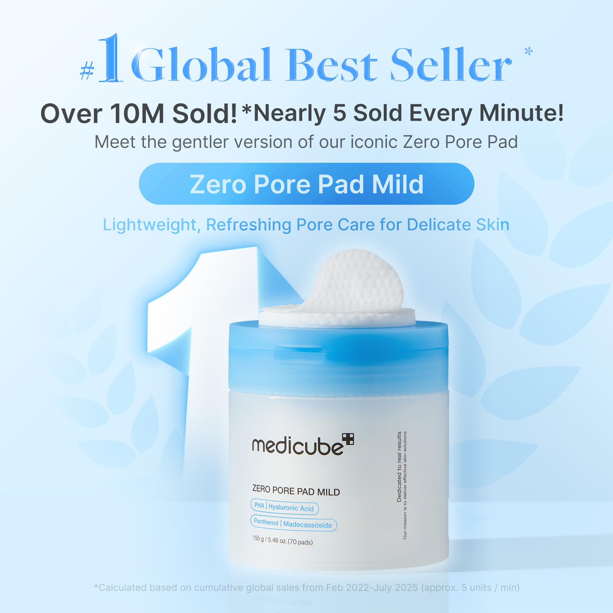 Medicube Zero Pore Pads Mild 2.0 embossed side offers gentle exfoliation on skin