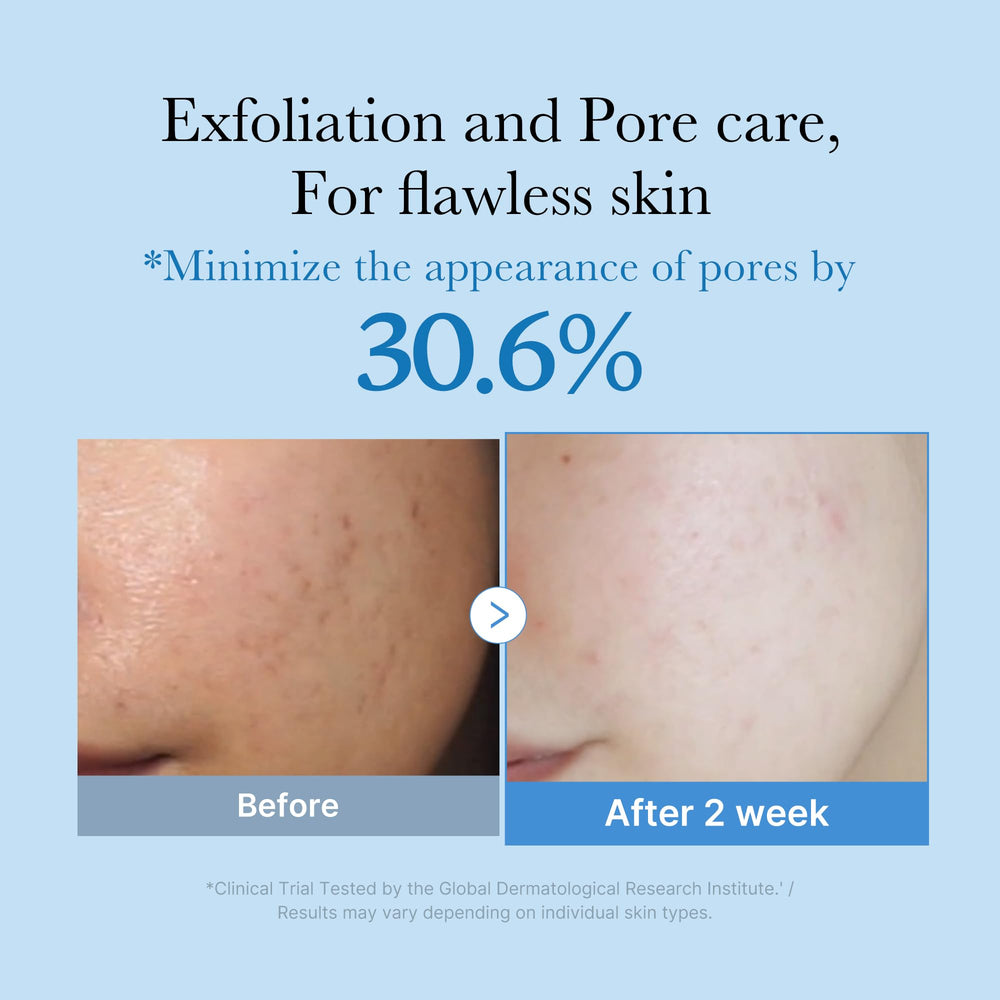Medicube Zero Pore Toner blue bottle pour demonstrates quick absorption for daily use.