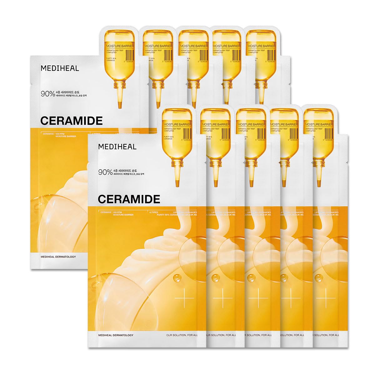 Mediheal Ceramide Essential Sheet Mask moisture barrier pack highlights hydration and barrier support.