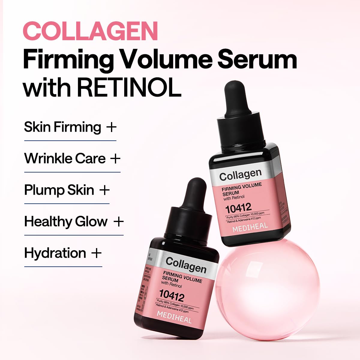 Mediheal Collagen Firming Serum application swatch for even absorption