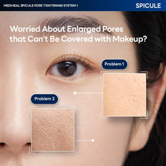 Mediheal Collagen Spicule Ampoule application on cheek for smoother texture.
