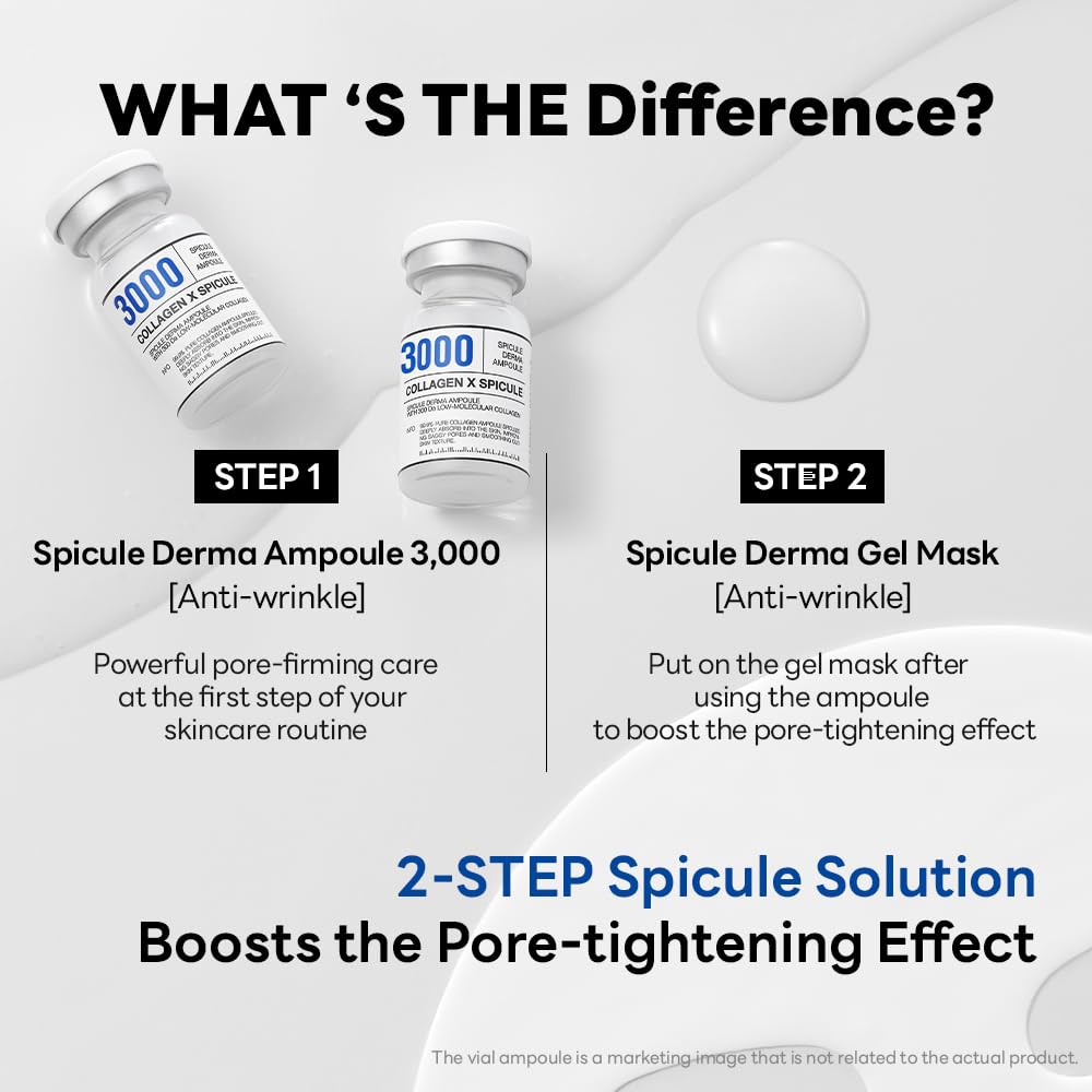 Mediheal collagen spicule ampoule closeup showing 3000ppm concentration