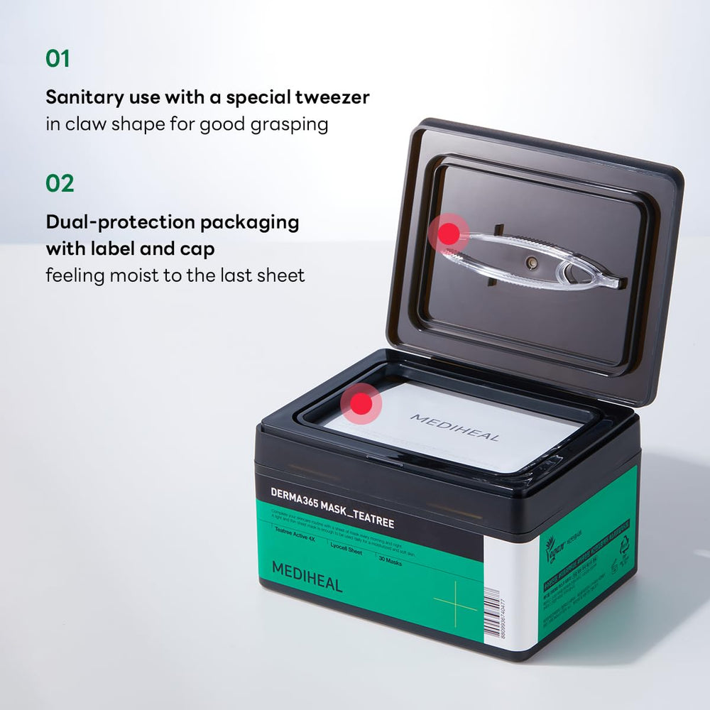 Mediheal Derma 365 Tea Tree Mask hygienic container with embedded tweezer