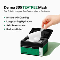 Mediheal Derma 365 Tea Tree Mask sheet closeup highlighting soft fabric