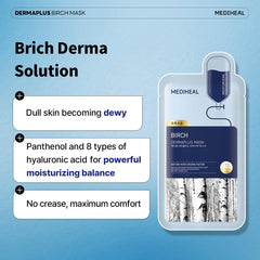 Mediheal Dermaplus Birch Mask application scene showcases easy wear under daily skincare routine