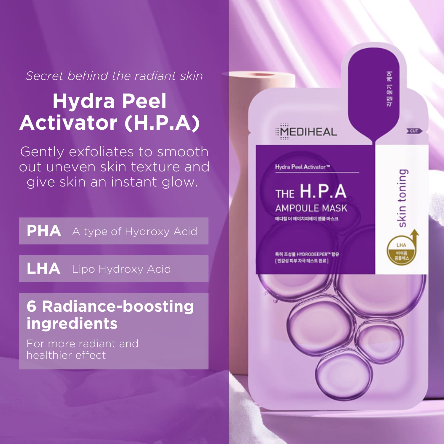 Mediheal HPA Ampoule essence drop illustrates hydrating absorption