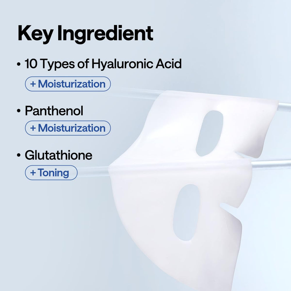 Mediheal ingredients closeup with hyaluronic acid types for moisture